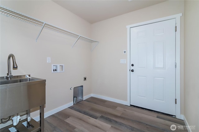 16283 Hwy 97, Ellensburg, WA 98926 - laundry room featuring hookup for an electric dryer, washer hookup, and dark wood finished floors