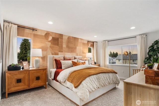 1133 68th Ave SE, Tumwater, WA 98501 - bedroom featuring recessed lighting, multiple windows, and light colored carpet