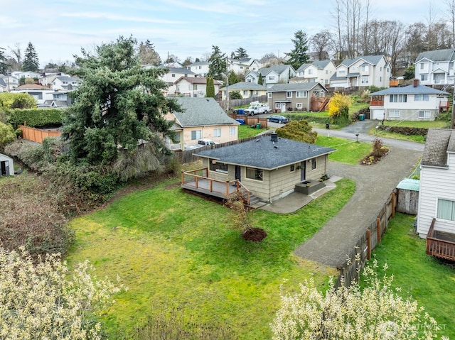 bird's eye view featuring a residential view