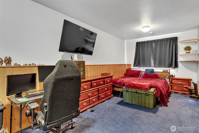 21401 161st Ave E, Graham, WA 98338 - carpeted bedroom featuring wooden walls and wainscoting