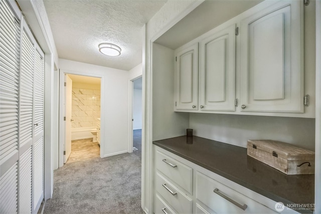 10231 Kiwa Dr SE, Olympia, WA 98513 - corridor featuring a textured ceiling, carpet floors, and baseboards