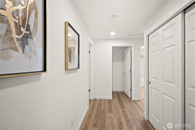 30427AVE SE 204th, Kent, WA 98042 - hallway featuring light wood-style flooring and recessed lighting