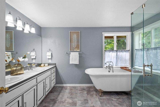 30427AVE SE 204th, Kent, WA 98042 - full bath featuring double vanity and a freestanding tub