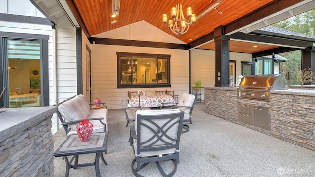 view of patio / terrace with outdoor lounge area, area for grilling, and grilling area