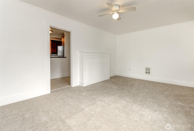 515 S 37th, Tacoma, WA 98418 - carpeted spare room with visible vents, ceiling fan, and ornamental molding