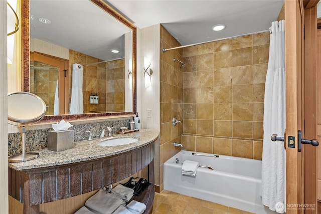 3600 Suncadia Trl Unit 4049, Cle Elum, WA 98922 - bathroom featuring recessed lighting, shower / bath combo, and vanity