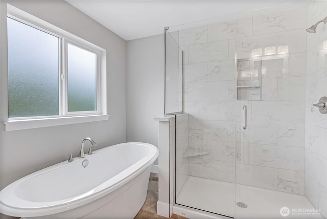 17318 74th Avenue Ct E, Puyallup, WA 98375 - bathroom with a shower stall and a freestanding tub