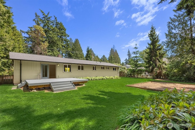 737 Park Ave NE, Bainbridge Island, WA 98110 - back of house with a deck and a chimney