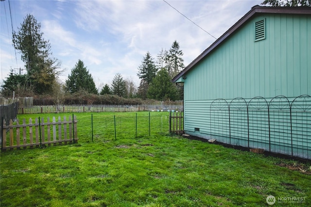 view of yard with fence