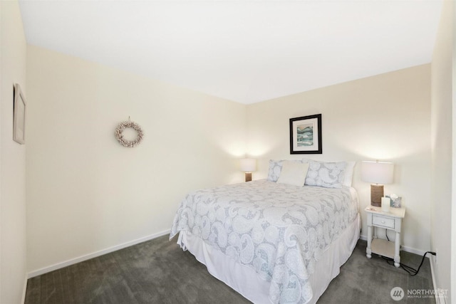 858 Livingston Bay Shore Dr, Camano Island, WA 98282 - bedroom featuring baseboards and dark colored carpet