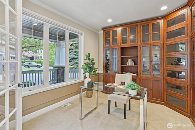2070 277th Ave SE, Sammamish, WA 98075 - carpeted office with ornamental molding and recessed lighting
