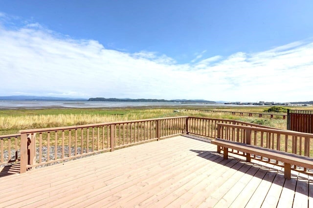 deck featuring a rural view