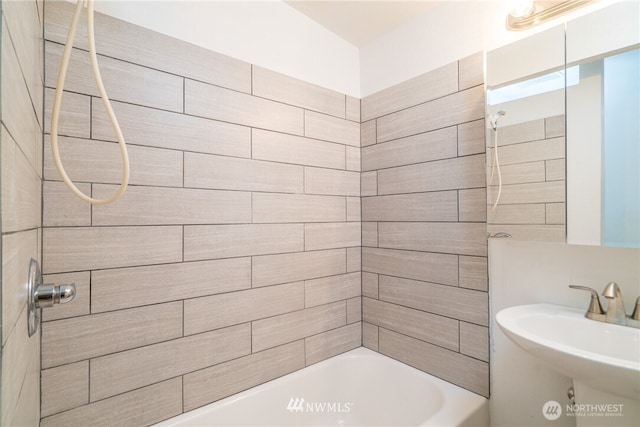 11709 26th Ave NE, Seattle, WA 98125 - bathroom featuring shower / bathtub combination and a sink