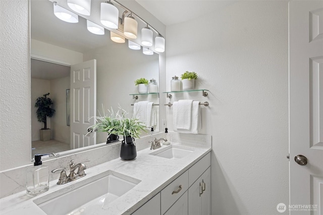 bathroom with double vanity