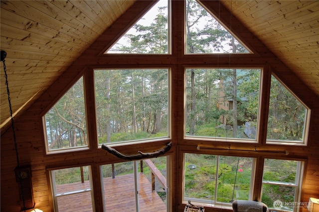 863 Chinook Way, Anacortes, WA 98221 - details with wood walls and wooden ceiling