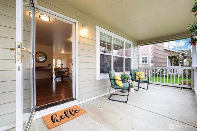 exterior space with covered porch