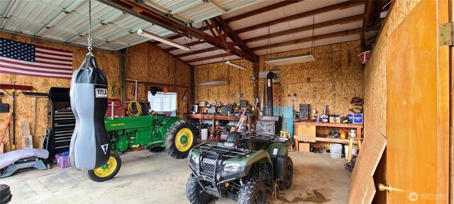 136 Mule Dr, Glenoma, WA 98336 - garage featuring a workshop area