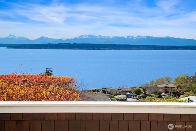 property view of water with a mountain view