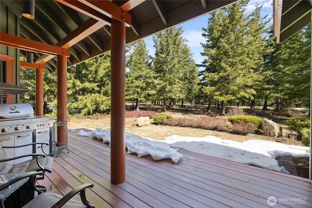 121 Hard Scrabble Ln, Cle Elum, WA 98922 - deck with view of wooded area and area for grilling