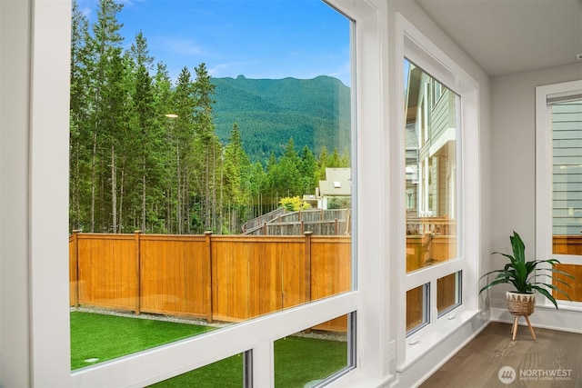 1497 Elk Run Pl SE, North Bend, WA 98045 - sunroom with a mountain view and a forest view