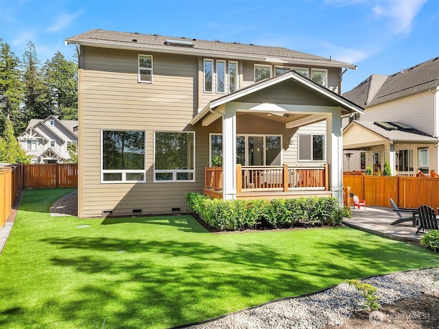 1497 Elk Run Pl SE, North Bend, WA 98045 - back of house with crawl space, a patio area, and a deck