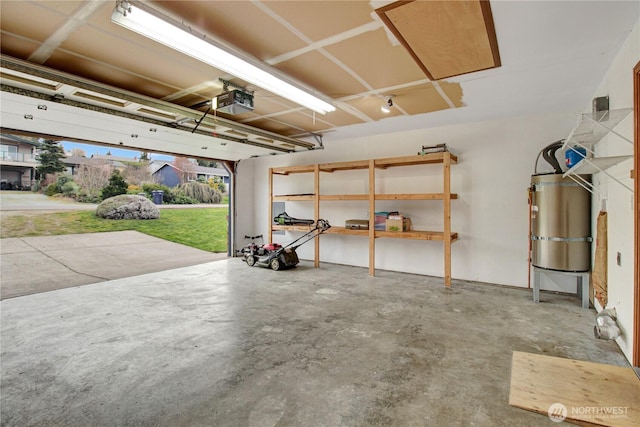 1529 Thompson Dr, Camano Island, WA 98282 - garage with water heater and a garage door opener
