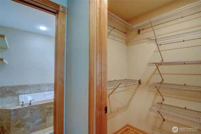 view of walk in closet
