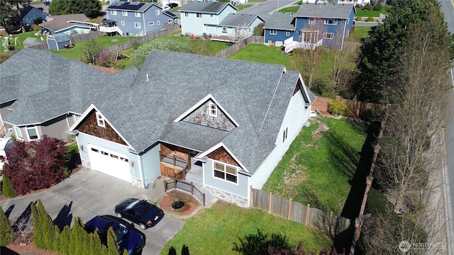 birds eye view of property featuring a residential view
