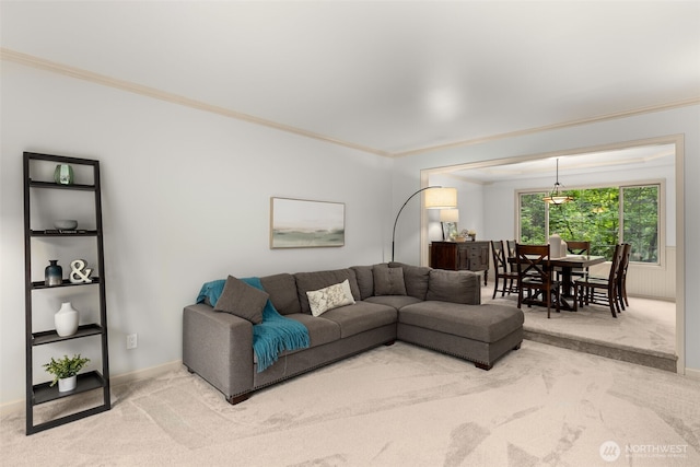 4381 239th Pl SE, Sammamish, WA 98029 - living area with light carpet, ornamental molding, and baseboards