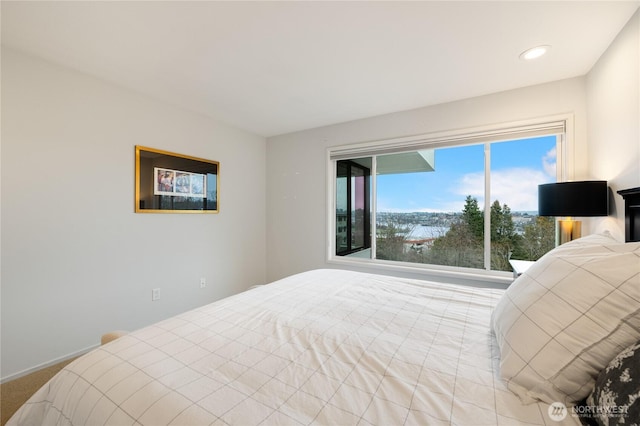 bedroom with recessed lighting