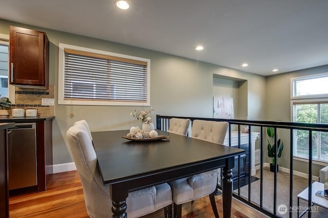 2120 W Ruffner St, Seattle, WA 98199 - dining room featuring light wood-type flooring, baseboards, and recessed lighting