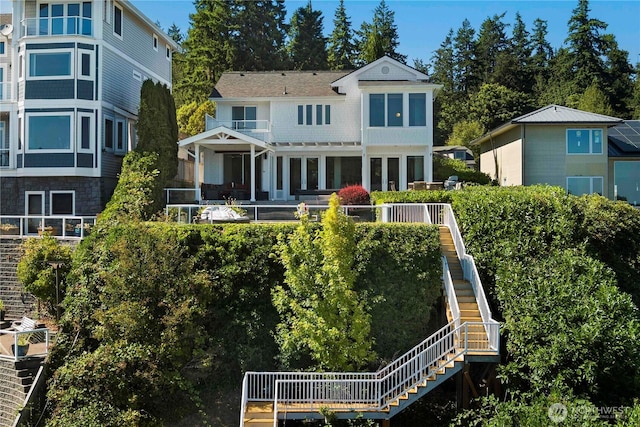 17884 S Angeline Ave NE, Suquamish, WA 98392 - rear view of property with stairs