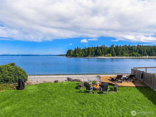 17884 S Angeline Ave NE, Suquamish, WA 98392 - water view featuring an outdoor fire pit