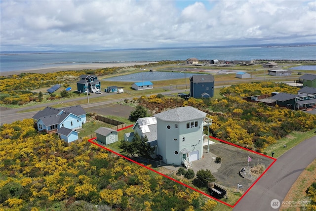 1412 Storm King Ave, Ocean Shores, WA 98569 - aerial overview of property's location featuring property parcel outlined and a nearby body of water