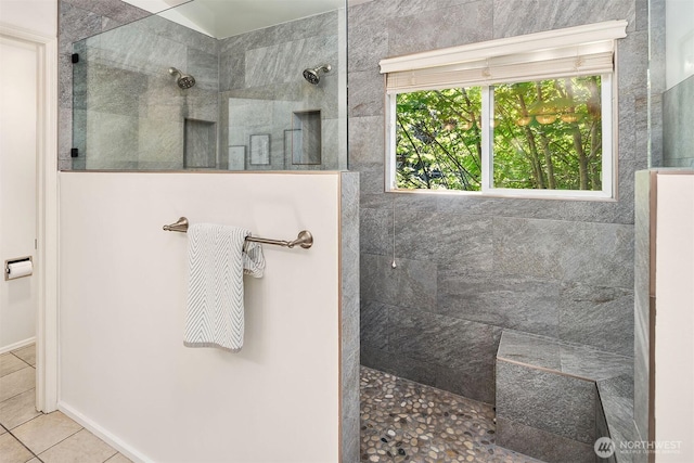 12423 NE 70th St, Kirkland, WA 98033 - bathroom with a walk in shower and tile patterned floors