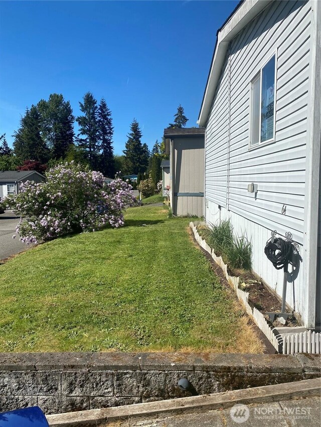view of grassy yard