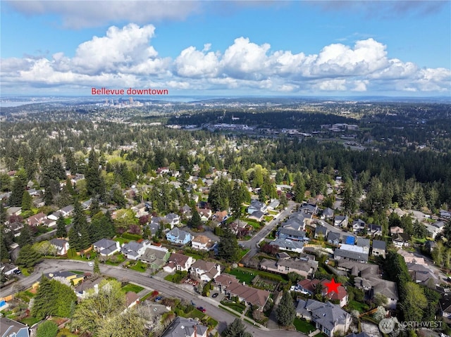 15832 SE 45th St, Bellevue, WA 98006 - bird's eye view featuring a residential view and a forest view