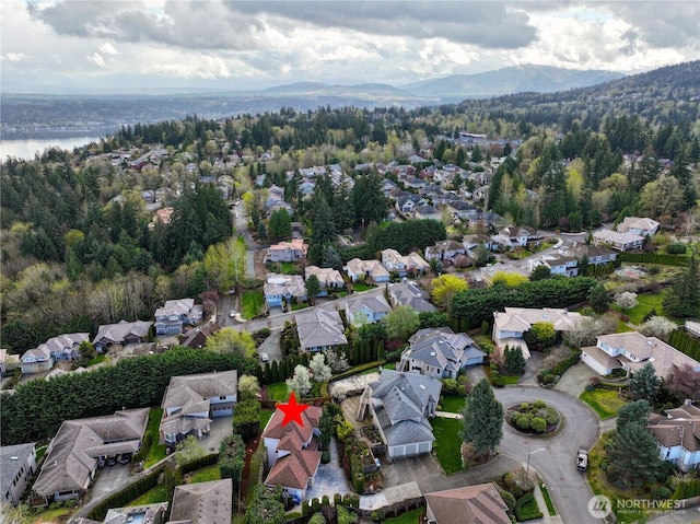 15832 SE 45th St, Bellevue, WA 98006 - drone / aerial view with a residential view and a mountain view