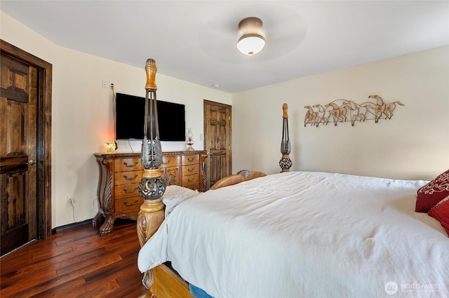 3609 Lakeshore Dr, Moses Lake, WA 98837 - bedroom with dark wood-style floors and baseboards