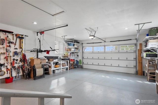 3609 Lakeshore Dr, Moses Lake, WA 98837 - garage with a garage door opener and recessed lighting