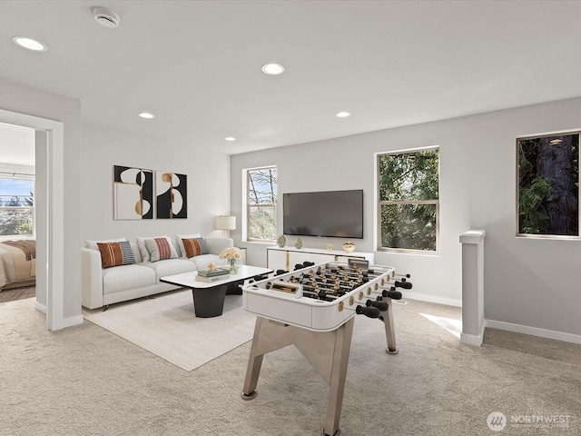 11521 SE 236th St, Kent, WA 98031 - recreation room with carpet flooring, recessed lighting, and baseboards