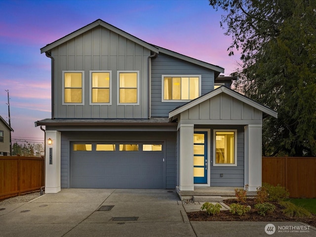 11521 SE 236th St, Kent, WA 98031 - view of front of house with fence, board and batten siding, and concrete driveway