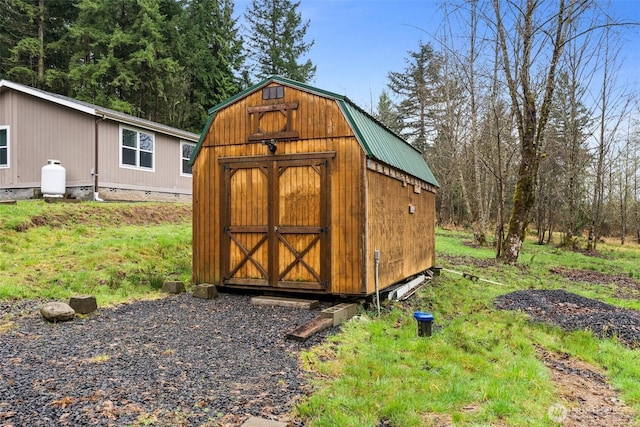 view of shed