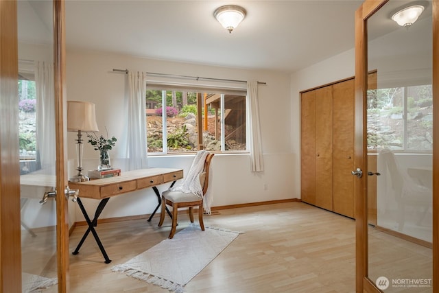 2932 Huntington St, Bellingham, WA 98226 - office area with a wealth of natural light, wood finished floors, and baseboards