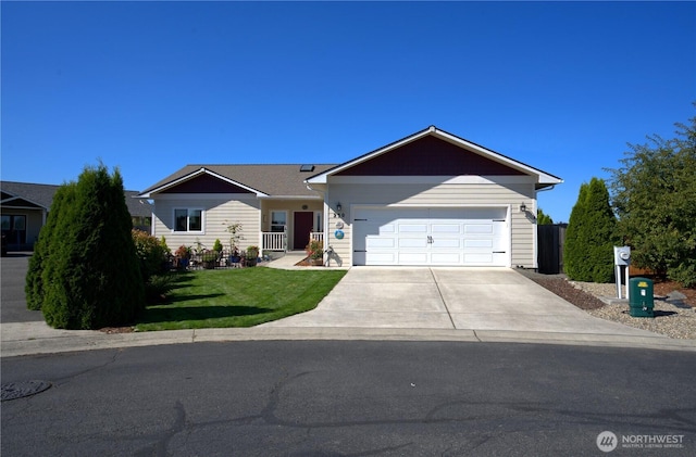 230 Choice Loop, Sequim, WA 98382 - ranch-style house featuring driveway, a front yard, and an attached garage