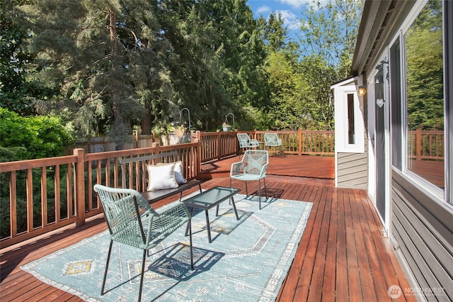 3429 167th Ave SE, Bellevue, WA 98008 - deck with view of scattered trees and fence