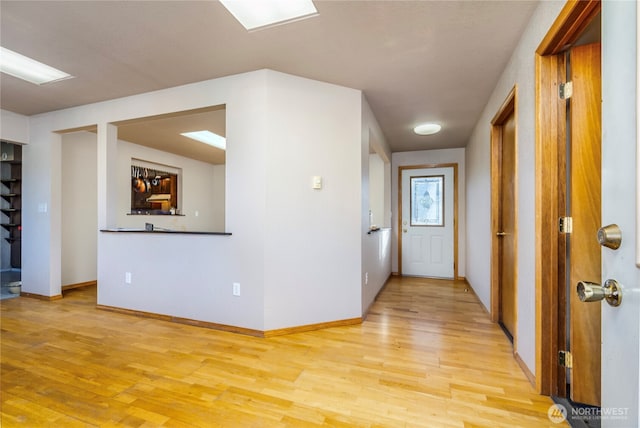 192 Meade Hill Rd, Glenoma, WA 98336 - hallway with baseboards and light wood-style floors