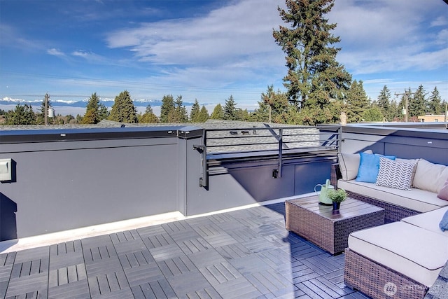 exterior space with an outdoor living space