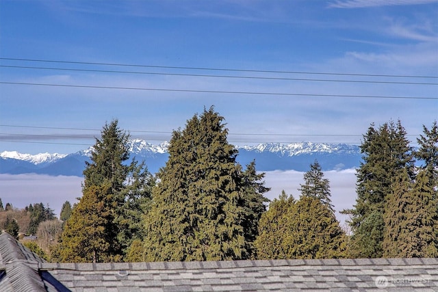 exterior space featuring a mountain view