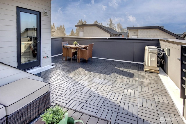 view of patio featuring outdoor dining area